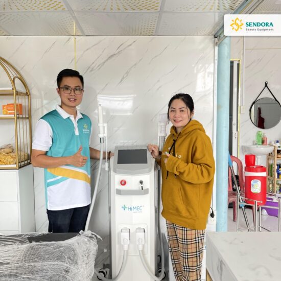 Bàn giao máy laser xóa xăm triệt lông 2in1 Hi-MEC tại Spa Cherry Beauty, Tiền Giang