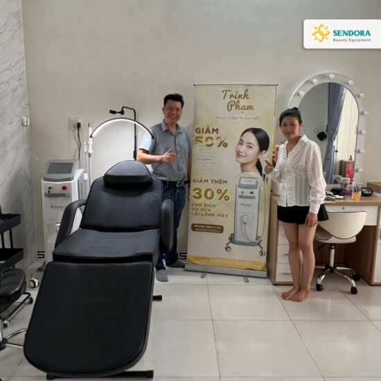 Bàn giao máy laser xóa hình xăm cao cấp Hi-MEC HMTR-2350 tại Phun xăm Trinh Phạm – Tây Ninh