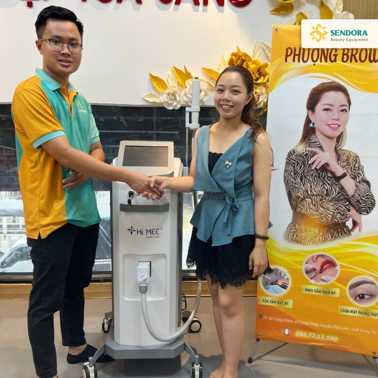 Bàn giao máy laser xóa hình xăm cao cấp Hi-MEC HMTR-2350 tại Phượng Brow – Long An