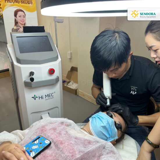 Bàn giao máy laser xóa hình xăm cao cấp Hi-MEC HMTR-2350 tại Phượng Brow – Long An