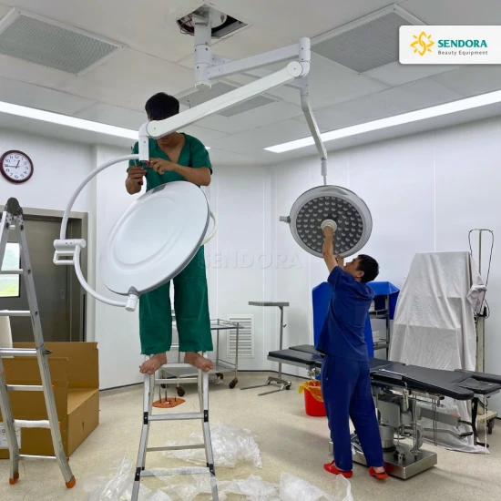 Bàn Giao Đèn Phẫu Thuật Treo Trần hai nhánh LED700/700