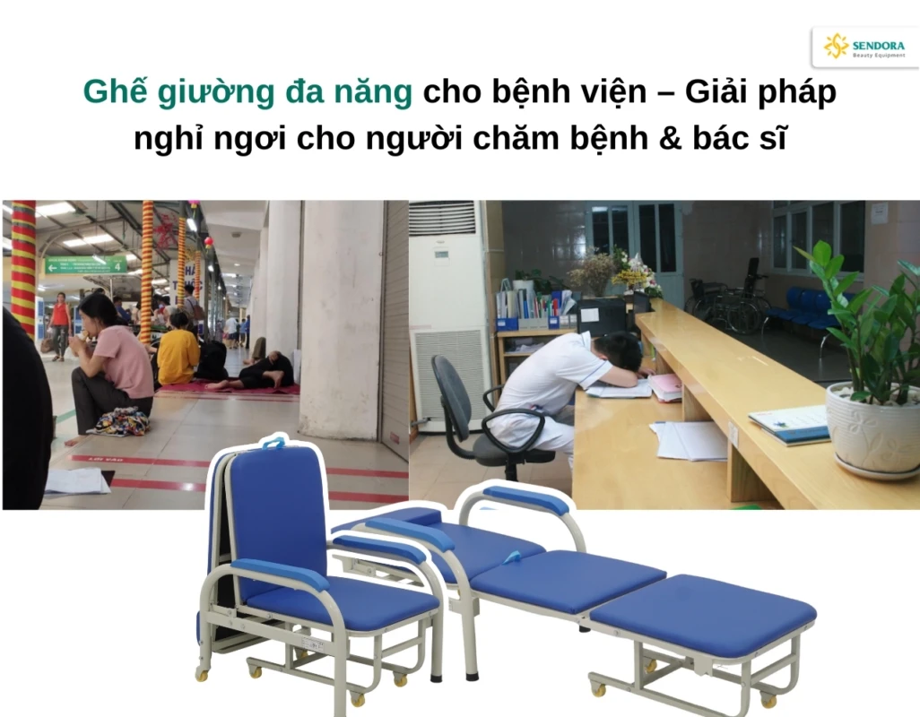 Ghế giường đa năng cho bệnh viện – Giải pháp nghỉ ngơi cho người chăm bệnh & bác sĩ