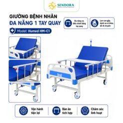 Giường bệnh nhân đa năng cơ 1 tay quay HM-C1-giường y tế