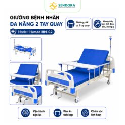 Giường bệnh nhân đa năng cơ 2 tay quay HM-C2-giường y tế