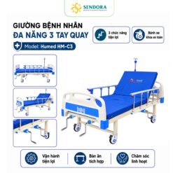 Giường bệnh nhân đa năng 3 tay quay Humed HM-C3- giường y tế