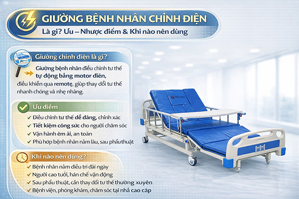 giường bệnh nhân chỉnh điện