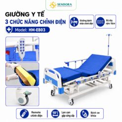 Giường y tế 3 chức năng chỉnh điện HM-EB03