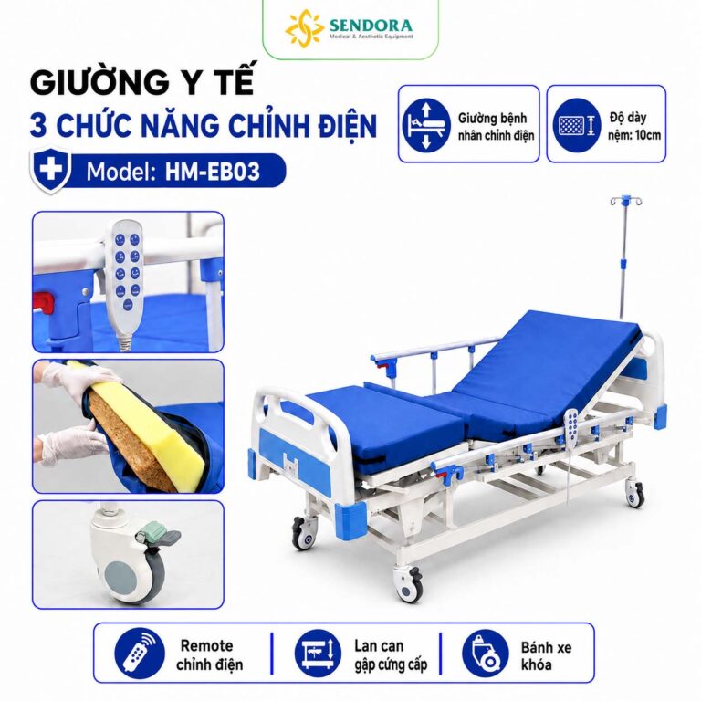 Giường y tế 3 chức năng chỉnh điện HM-EB03