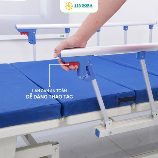 Hệ thống lan can giường y tế 3 tay quay HM-MB03