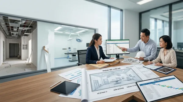 timeline thi công phòng mổ thẩm mỹ - Timeline thi công phòng mổ thẩm mỹ: Mốc việc, hồ sơ và cách xử lý đội vốn