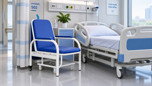 HM-CB-T01 ở trạng thái ghế khi người nhà túc trực ban ngày